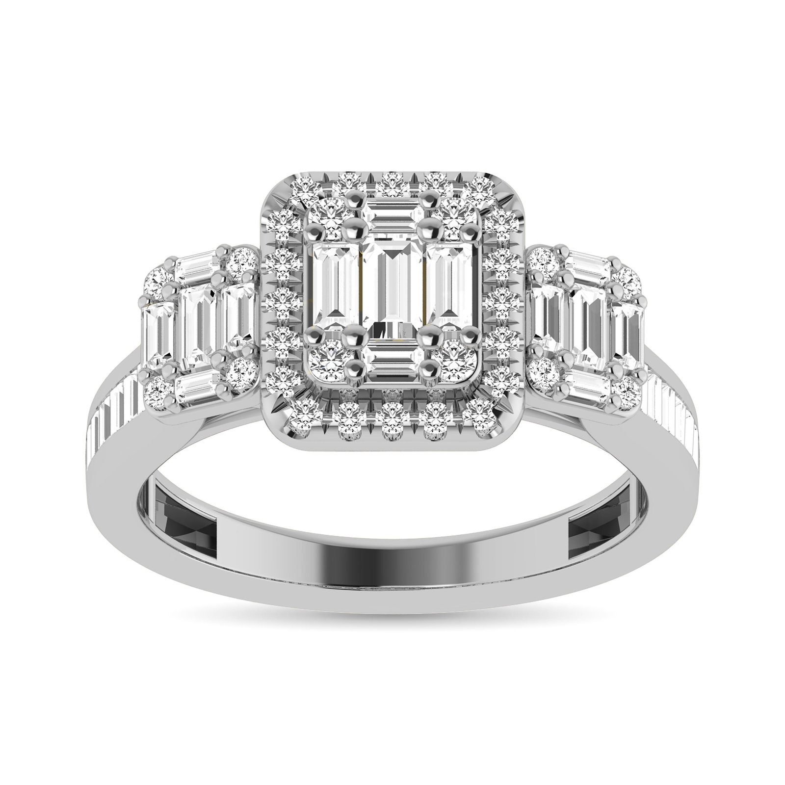Diamond 7/8 Ct.Tw. Engagement Ring in 14K White Gold: Diamond 7/8 Ct.Tw. Engagement Ring in 14K White Gold 14k White Gold Stone Color: G-h Stone Clarity: I1 Each ring is presented in standard size 6.5. Complimentary resizing is available between sizes 51