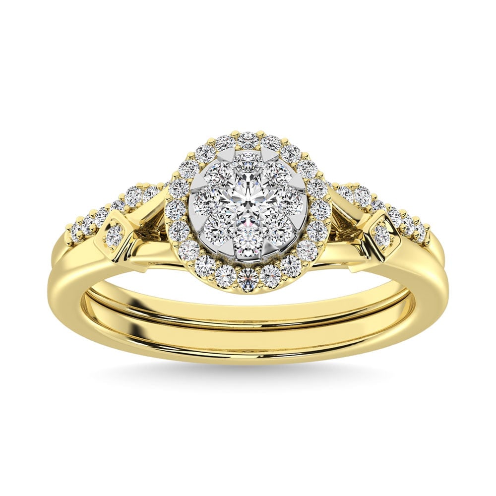 Diamond 1/2.Tw. Bridal Ring in 14K Yellow Gold: Diamond 1/2.Tw. Bridal Ring in 14K Yellow Gold 14k Yellow Gold Stone Color: G-h Stone Clarity: I1 Each ring is presented in standard size 6.5. Complimentary resizing is available between sizes 510 (in