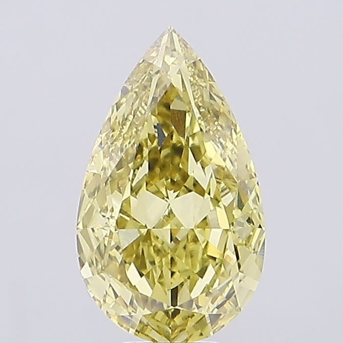 Loose Diamond - PEAR 8.59ct Fancy Intense Yellow VS1: Loose Diamond - PEAR 8.59ct Fancy Intense Yellow VS1 Source: This is a real non-mined Diamond that has been grown in a lab Shape: PEAR Carats: 8.59 Color: Fancy Intense Yellow Certification: IGI The D
