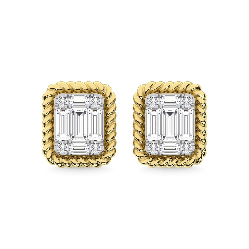 14K Yellow Gold Diamond 1/5 Ct.Tw. Fashion Earrings: 14K Yellow Gold Diamond 1/5 Ct.Tw. Fashion Earrings 14k Yellow Gold Stone Color: G-h Stone Clarity: I1 This item may take 2-5 weeks for shipping. The Diamond Depot Guarantee: All items in this auction