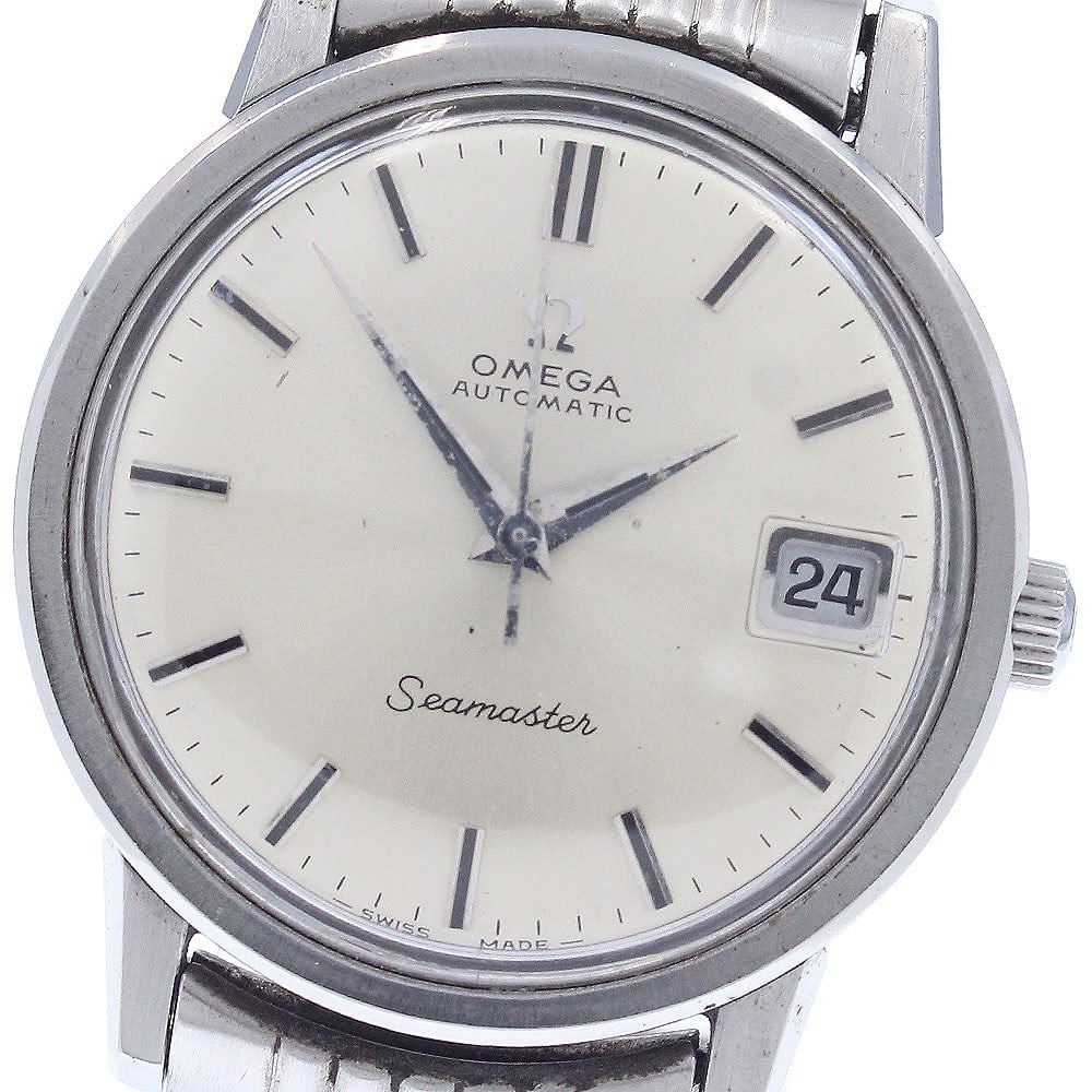 Omega Seamaster 166.003SP Automatic Date Stainless Steel Men's Watch: Omega Seamaster 166.003SP Automatic Date Stainless Steel Men's Watch This OMEGA Seamaster Date wristwatch (Ref. 166.003SP) features a stainless steel case and bracelet, paired with a silver dial and a