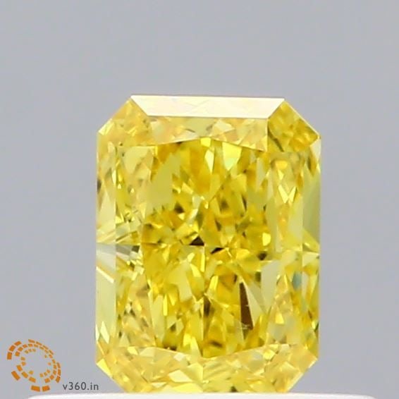 Loose Diamond - RADIANT 0.44ct Fancy Vivid Yellow VS1: Loose Diamond - RADIANT 0.44ct Fancy Vivid Yellow VS1 Source: This is a real non-mined Diamond that has been grown in a lab Shape: RADIANT Carats: 0.44 Color: Fancy Vivid Yellow Certification: IGI Vid