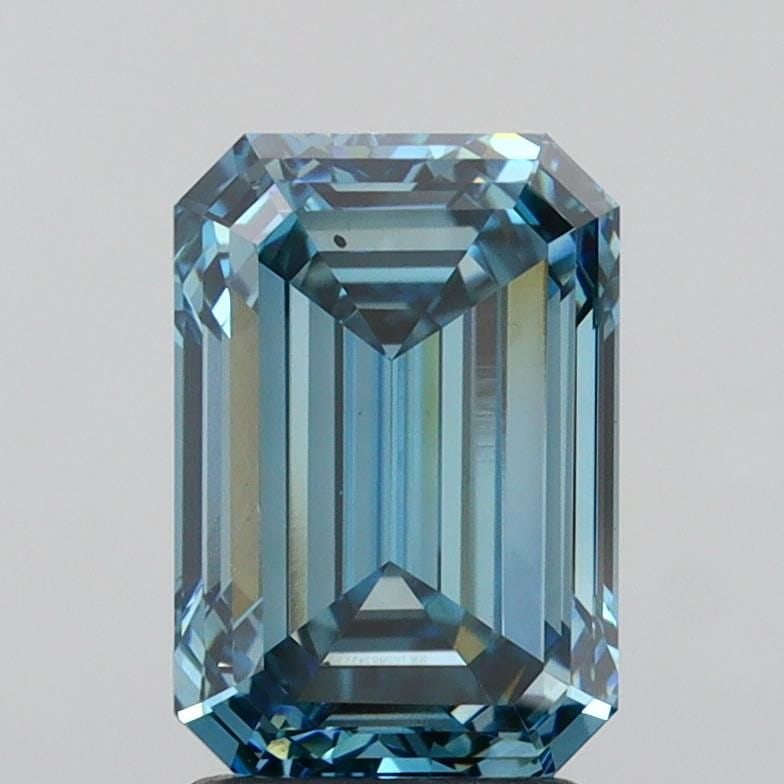 Loose Diamond - EMERALD 2.61ct Fancy Vivid Blue VS2: Loose Diamond - EMERALD 2.61ct Fancy Vivid Blue VS2 Source: This is a real non-mined Diamond that has been grown in a lab Shape: EMERALD Carats: 2.61 Color: Fancy Vivid Blue Certification: IGI Video:
