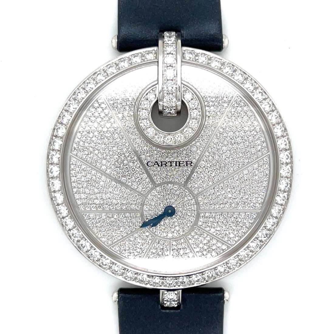 Cartier Captive de Cartier Diamond Quartz Watch 50mm: Cartier Captive de Cartier Diamond Quartz Watch 50mm This Cartier Captive de Cartier watch features a 50mm case and is set with approximately 10.00 carats of original diamonds, exhibiting D-F color an