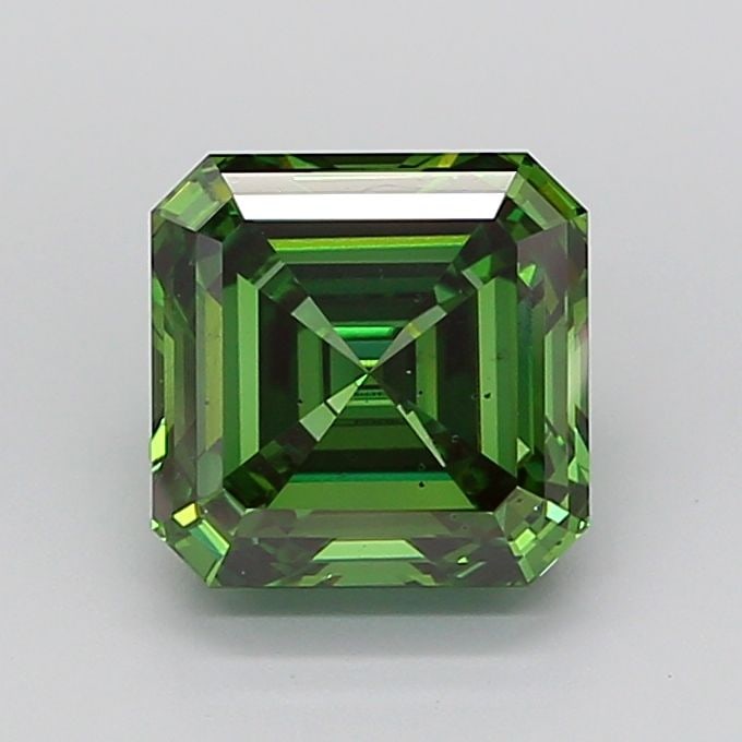Loose Diamond - SQUARE EMERALD 4.01ct Fancy Vivid Green VS2: Loose Diamond - SQUARE EMERALD 4.01ct Fancy Vivid Green VS2 Source: This is a real non-mined Diamond that has been grown in a lab Shape: SQUARE EMERALD Carats: 4.01 Color: Fancy Vivid Green Certificat
