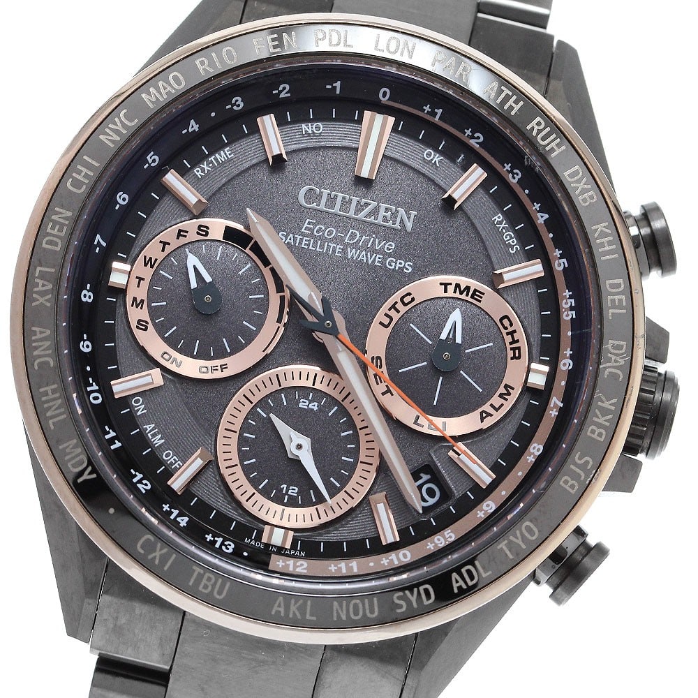Citizen Attesa ACT Line titanium solar radio controlled watch: Citizen Attesa ACT Line titanium solar radio controlled watch This CITIZEN Attesa ACT Line Eco-Drive men's wristwatch features a robust titanium case and band with a sleek black dial. Powered by a sol