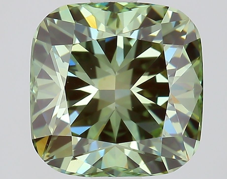 Loose Diamond - CUSHION MODIFIED 2.02ct Fancy Vivid Green VS1: Loose Diamond - CUSHION MODIFIED 2.02ct Fancy Vivid Green VS1 Source: This is a real non-mined Diamond that has been grown in a lab Shape: CUSHION MODIFIED Carats: 2.02 Color: Fancy Vivid Green Certif