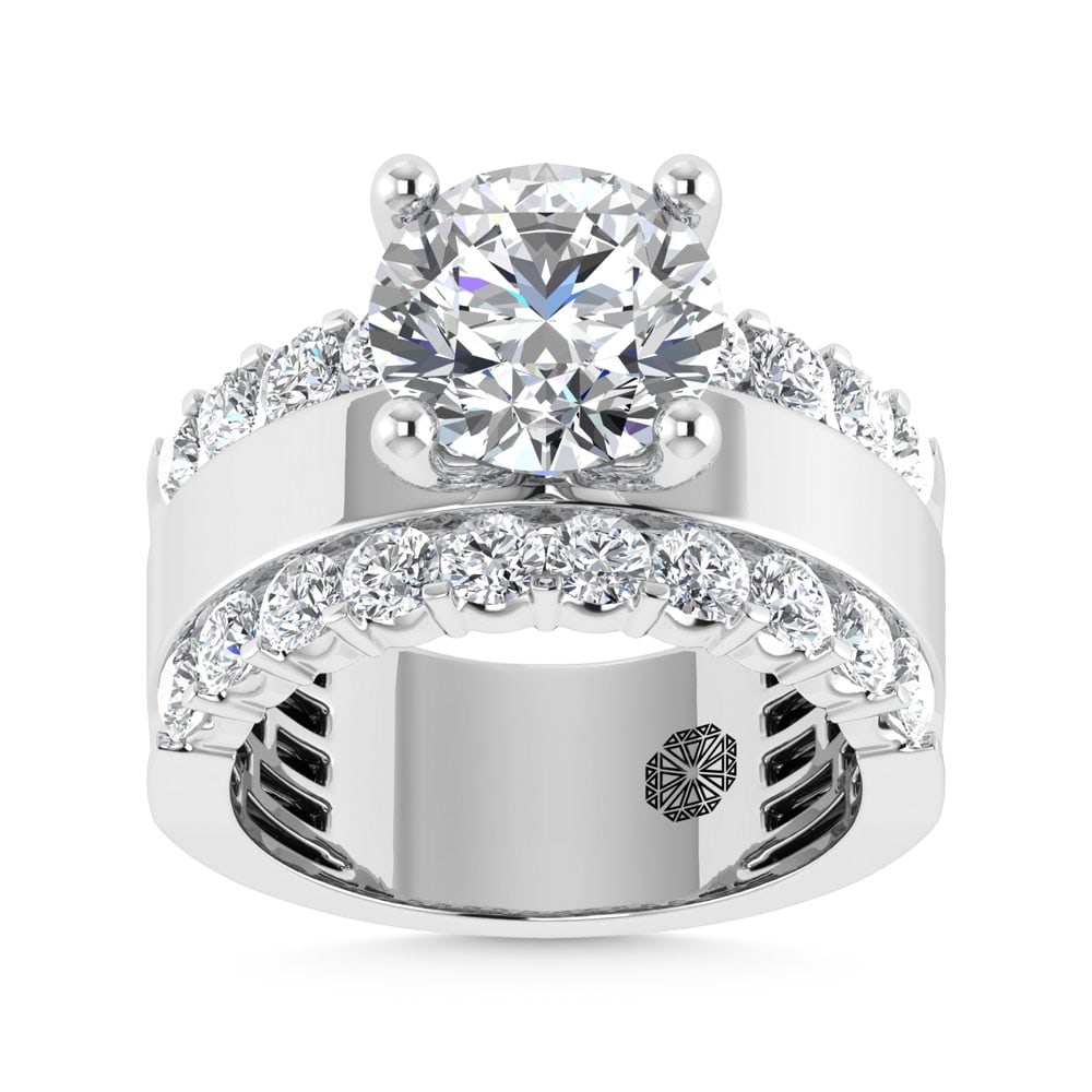 14K White Gold 4 1/2 Ct.Tw. Lab Grown Diamond Round Shape Engagement Ring (IGI Certified Center 3ct): 14K White Gold 4 1/2 Ct.Tw. Lab Grown Diamond Round Shape Engagement Ring (IGI Certified Center 3ct) 14k White Gold Stone Color: D-f Stone Clarity: Vs Each ring is presented in standard size 6.5. Comp