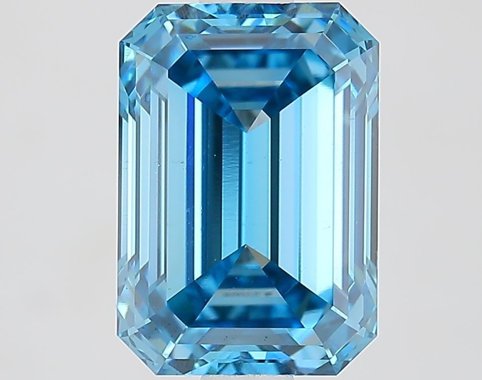 Loose Diamond - EMERALD 2.09ct Fancy Vivid Blue VS1: Loose Diamond - EMERALD 2.09ct Fancy Vivid Blue VS1 Source: This is a real non-mined Diamond that has been grown in a lab Shape: EMERALD Carats: 2.09 Color: Fancy Vivid Blue Certification: IGI Video: