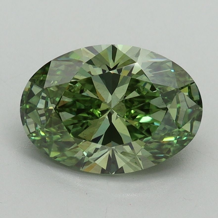 Loose Diamond - OVAL 2.0ct Fancy Vivid Green VS2: Loose Diamond - OVAL 2.0ct Fancy Vivid Green VS2 Source: This is a real non-mined Diamond that has been grown in a lab Shape: OVAL Carats: 2.0 Color: Fancy Vivid Green Certification: IGI Video: