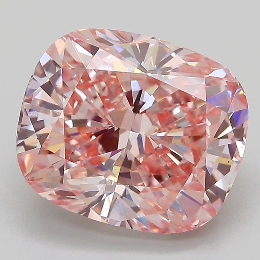 Loose Diamond - CUSHION MODIFIED 4.82ct Fancy Intense Pink VS1: Loose Diamond - CUSHION MODIFIED 4.82ct Fancy Intense Pink VS1 Source: This is a real non-mined Diamond that has been grown in a lab Shape: CUSHION MODIFIED Carats: 4.82 Color: Fancy Intense Pink Cert