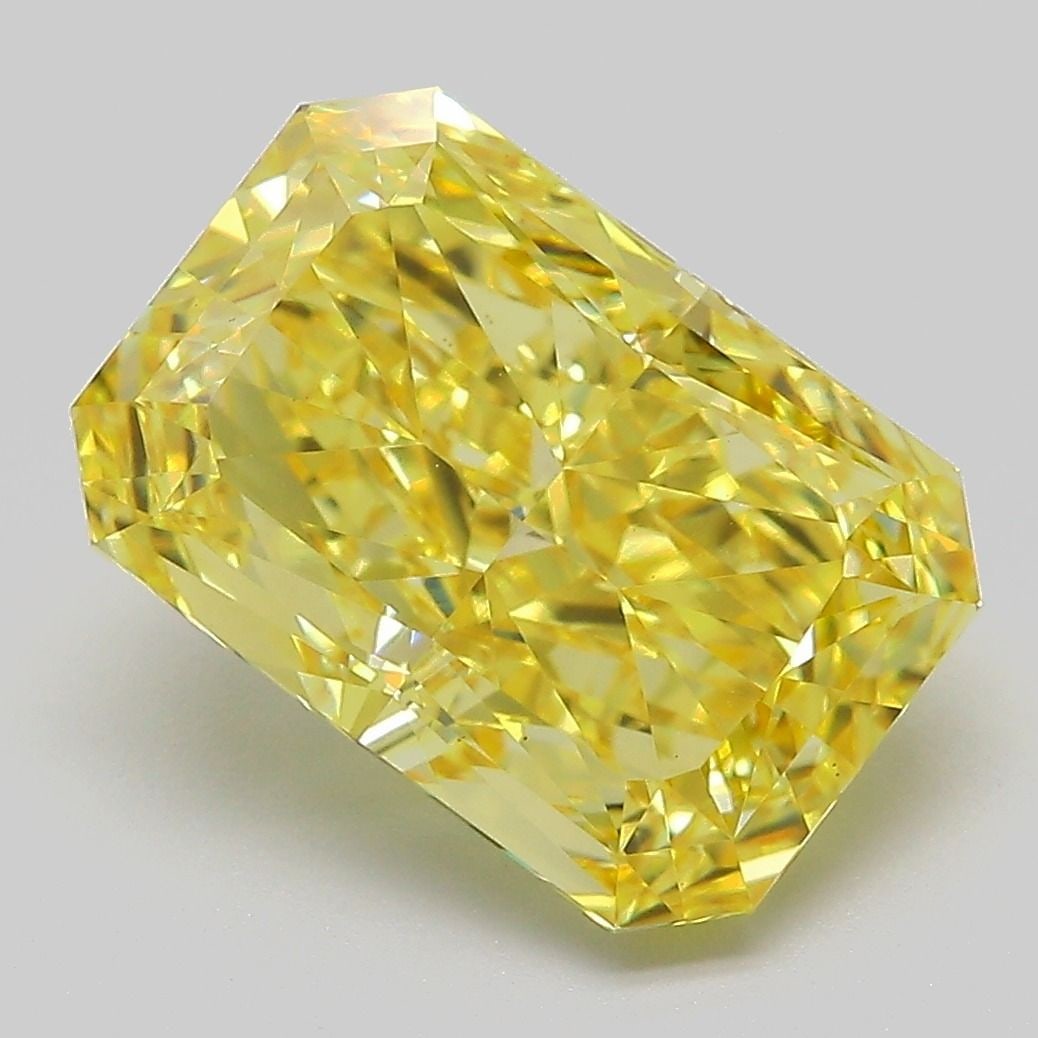 Loose Diamond - RADIANT 5.18ct Fancy Vivid Yellow VS1: Loose Diamond - RADIANT 5.18ct Fancy Vivid Yellow VS1 Source: This is a real non-mined Diamond that has been grown in a lab Shape: RADIANT Carats: 5.18 Color: Fancy Vivid Yellow Certification: IGI Vid
