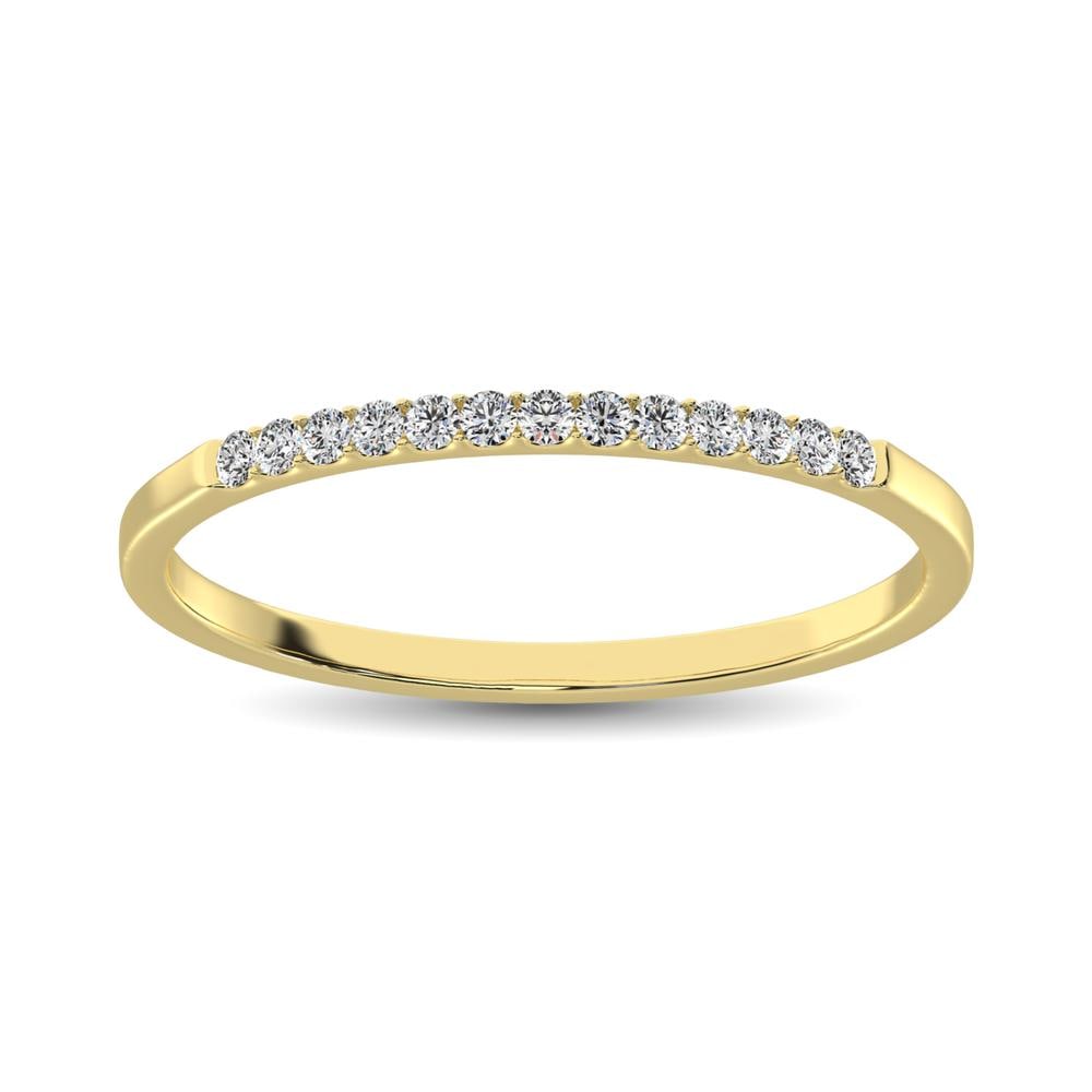 14K Yellow Gold 1/6 Ct.Tw. Diamond Ladies Machine Band: 14K Yellow Gold 1/6 Ct.Tw. Diamond Ladies Machine Band This beautiful Ladies Band is available in 14K yellow gold. There are 13 round diamonds with a total carat weight of 1/6 Ct.Tw. set in a machine 