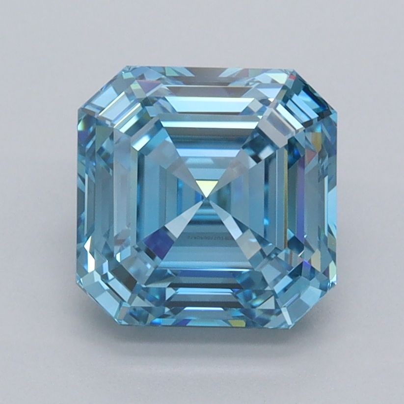 Loose Diamond - ASSCHER 2.13ct Fancy Vivid Blue VVS1: Loose Diamond - ASSCHER 2.13ct Fancy Vivid Blue VVS1 Source: This is a real non-mined Diamond that has been grown in a lab Shape: ASSCHER Carats: 2.13 Color: Fancy Vivid Blue Certification: IGI Video: