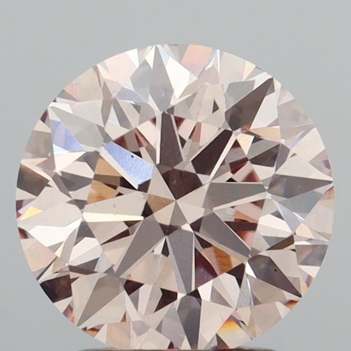 Loose Diamond - ROUND 2.21ct Fancy Light Brownish Pink VS2: Loose Diamond - ROUND 2.21ct Fancy Light Brownish Pink VS2 Source: This is a real non-mined Diamond that has been grown in a lab Shape: ROUND Carats: 2.21 Color: Fancy Light Brownish Pink Certificatio