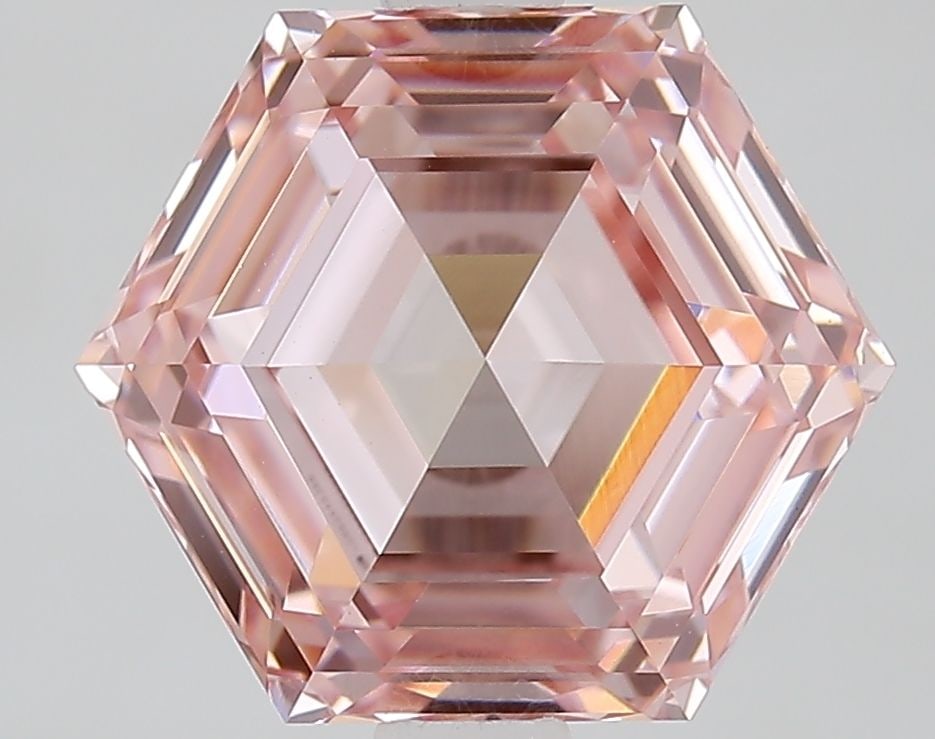 Loose Diamond - HEXAGONAL 2.61ct Fancy Intense Pink VVS2: Loose Diamond - HEXAGONAL 2.61ct Fancy Intense Pink VVS2 Source: This is a real non-mined Diamond that has been grown in a lab Shape: HEXAGONAL Carats: 2.61 Color: Fancy Intense Pink Certification: IG