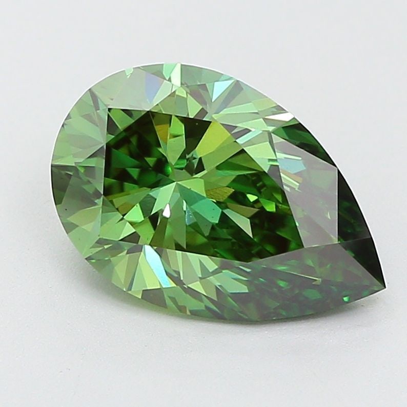 Loose Diamond - PEAR 3.02ct Fancy Vivid Green VS1: Loose Diamond - PEAR 3.02ct Fancy Vivid Green VS1 Source: This is a real non-mined Diamond that has been grown in a lab Shape: PEAR Carats: 3.02 Color: Fancy Vivid Green Certification: IGI Video: