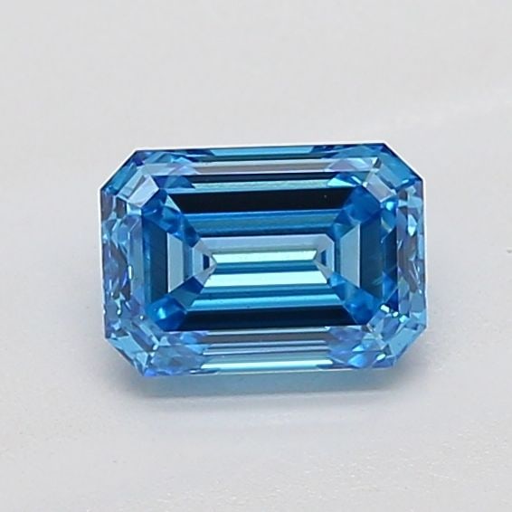 Loose Diamond - EMERALD 1.0ct Fancy Vivid Blue VS2: Loose Diamond - EMERALD 1.0ct Fancy Vivid Blue VS2 Source: This is a real non-mined Diamond that has been grown in a lab Shape: EMERALD Carats: 1.0 Color: Fancy Vivid Blue Certification: IGI Video: