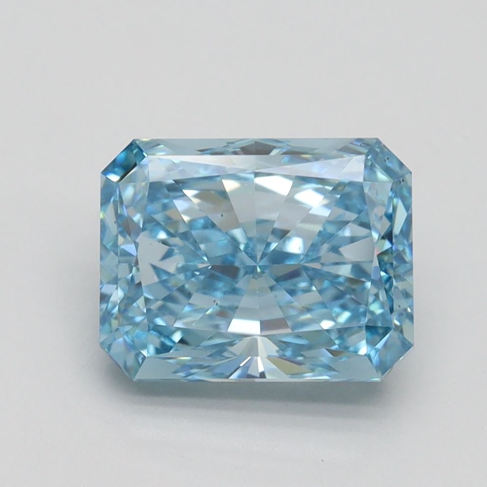 Loose Diamond - RADIANT 2.51ct Fancy Vivid Blue VS2: Loose Diamond - RADIANT 2.51ct Fancy Vivid Blue VS2 Source: This is a real non-mined Diamond that has been grown in a lab Shape: RADIANT Carats: 2.51 Color: Fancy Vivid Blue Certification: IGI Video: