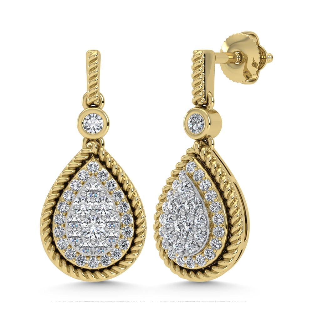 14K Two Tone Diamond 1/2.Ct. Tw. Danglers Earrings: 14K Two Tone Diamond 1/2.Ct. Tw. Danglers Earrings 14k Two Tone Stone Color: G-h Stone Clarity: Si3 This item may take 2-5 weeks for shipping. The Diamond Depot Guarantee: All items in this auction ar