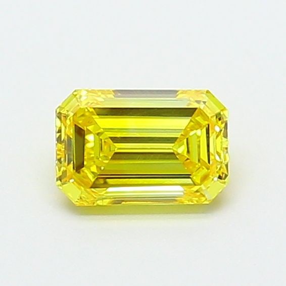 Loose Diamond - EMERALD 0.69ct Fancy Vivid Yellow VS1: Loose Diamond - EMERALD 0.69ct Fancy Vivid Yellow VS1 Source: This is a real non-mined Diamond that has been grown in a lab Shape: EMERALD Carats: 0.69 Color: Fancy Vivid Yellow Certification: IGI Vid