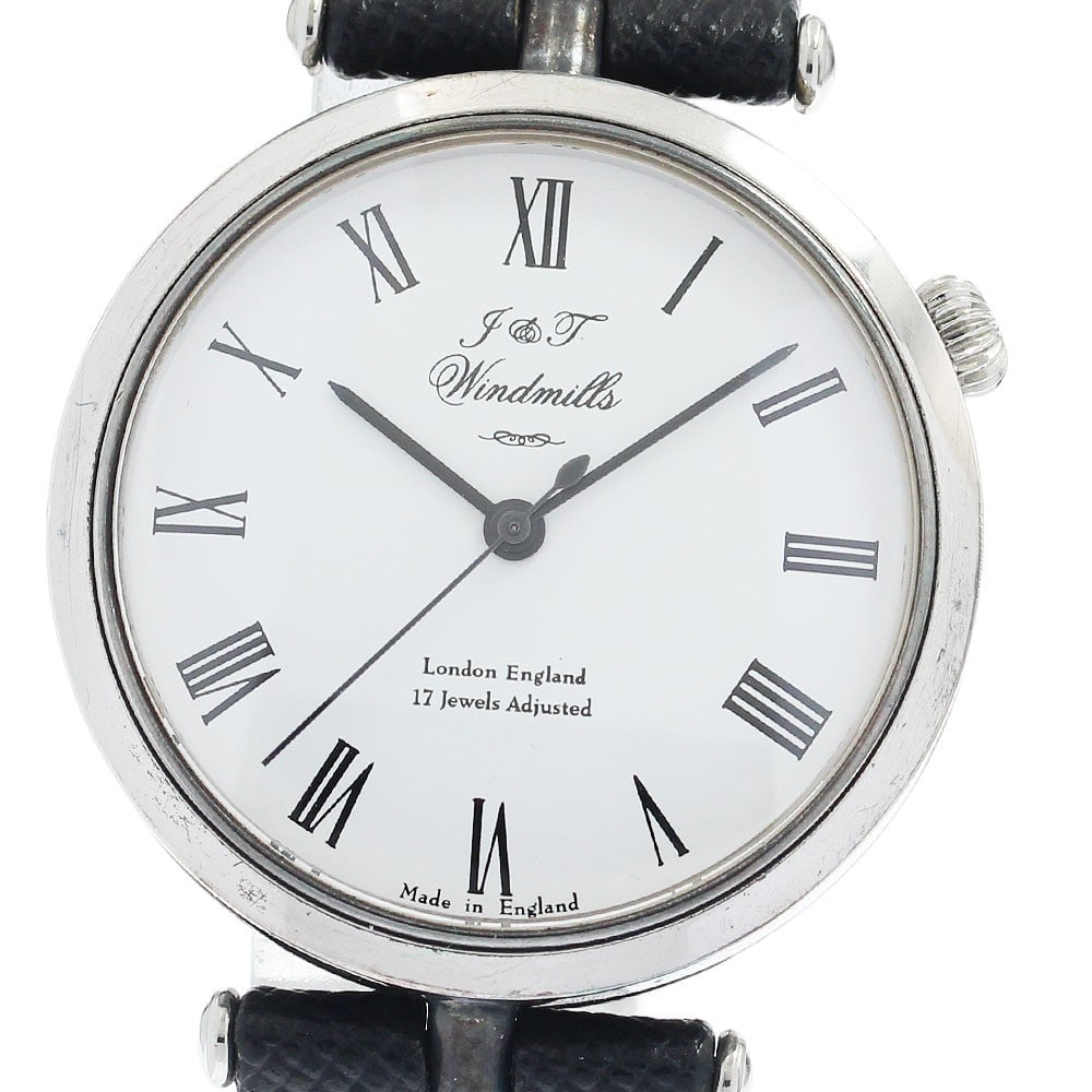 J&T Windmills SV925 Manual Wind Men's Wristwatch: J&T Windmills SV925 Manual Wind Men's Wristwatch This J&T Windmills men's wristwatch features a sterling silver (SV925) case, a white dial, and a manual winding movement. The case measures approximate