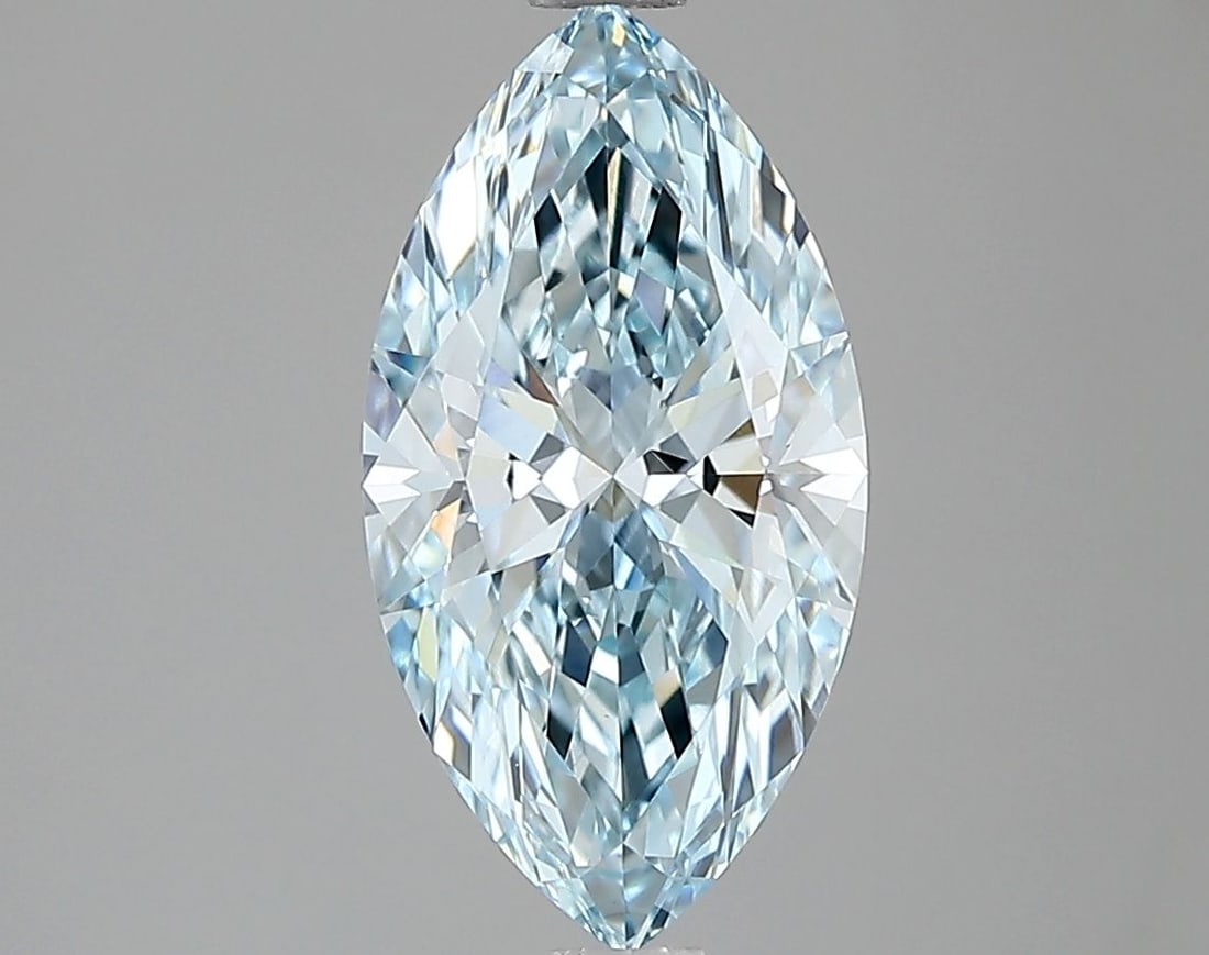 Loose Diamond - MARQUISE 1.56ct Fancy Intense Blue VVS2: Loose Diamond - MARQUISE 1.56ct Fancy Intense Blue VVS2 Source: This is a real non-mined Diamond that has been grown in a lab Shape: MARQUISE Carats: 1.56 Color: Fancy Intense Blue Certification: IGI 