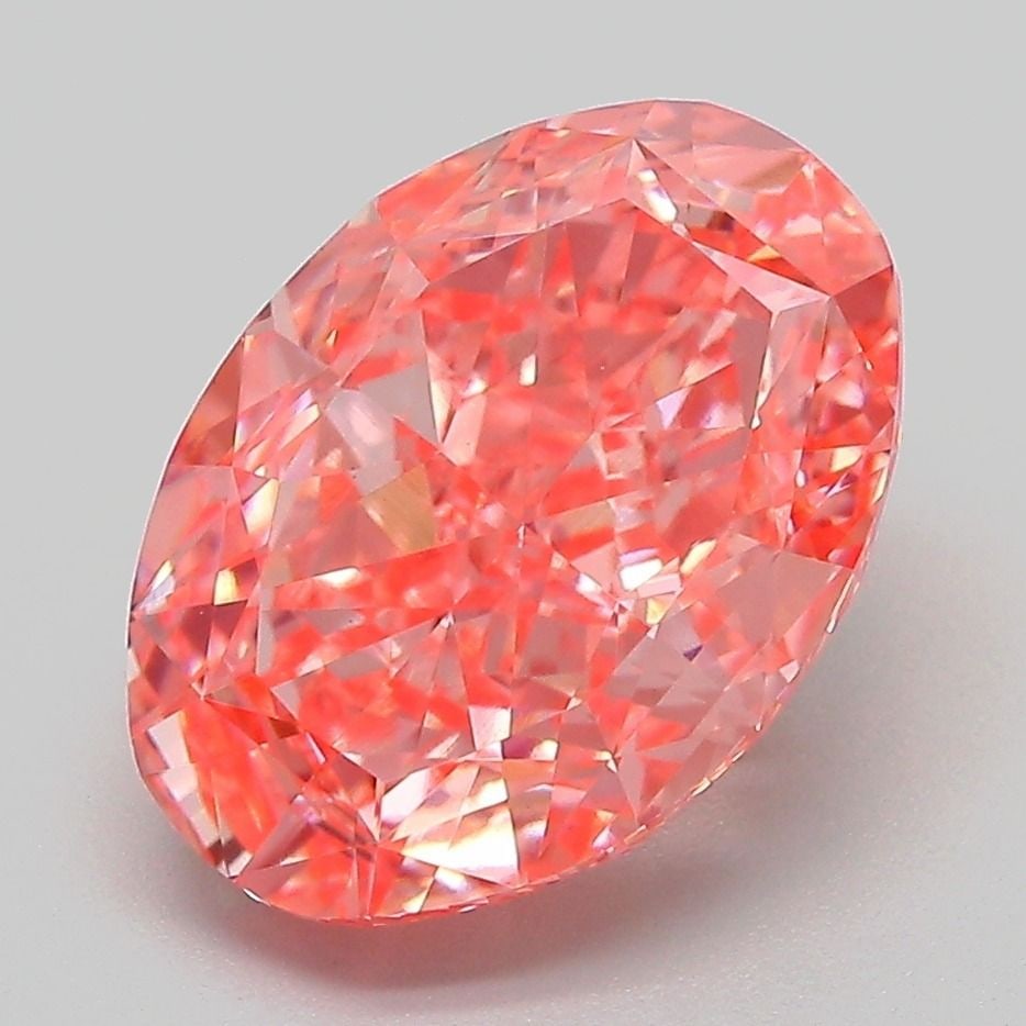 Loose Diamond - OVAL 4.61ct Fancy Vivid Pink VVS2: Loose Diamond - OVAL 4.61ct Fancy Vivid Pink VVS2 Source: This is a real non-mined Diamond that has been grown in a lab Shape: OVAL Carats: 4.61 Color: Fancy Vivid Pink Certification: IGI Video: