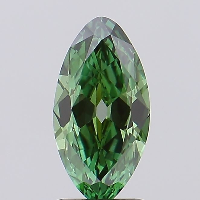 Loose Diamond - MARQUISE 1.08ct Fancy Vivid Green VS2: Loose Diamond - MARQUISE 1.08ct Fancy Vivid Green VS2 Source: This is a real non-mined Diamond that has been grown in a lab Shape: MARQUISE Carats: 1.08 Color: Fancy Vivid Green Certification: NONE Vi