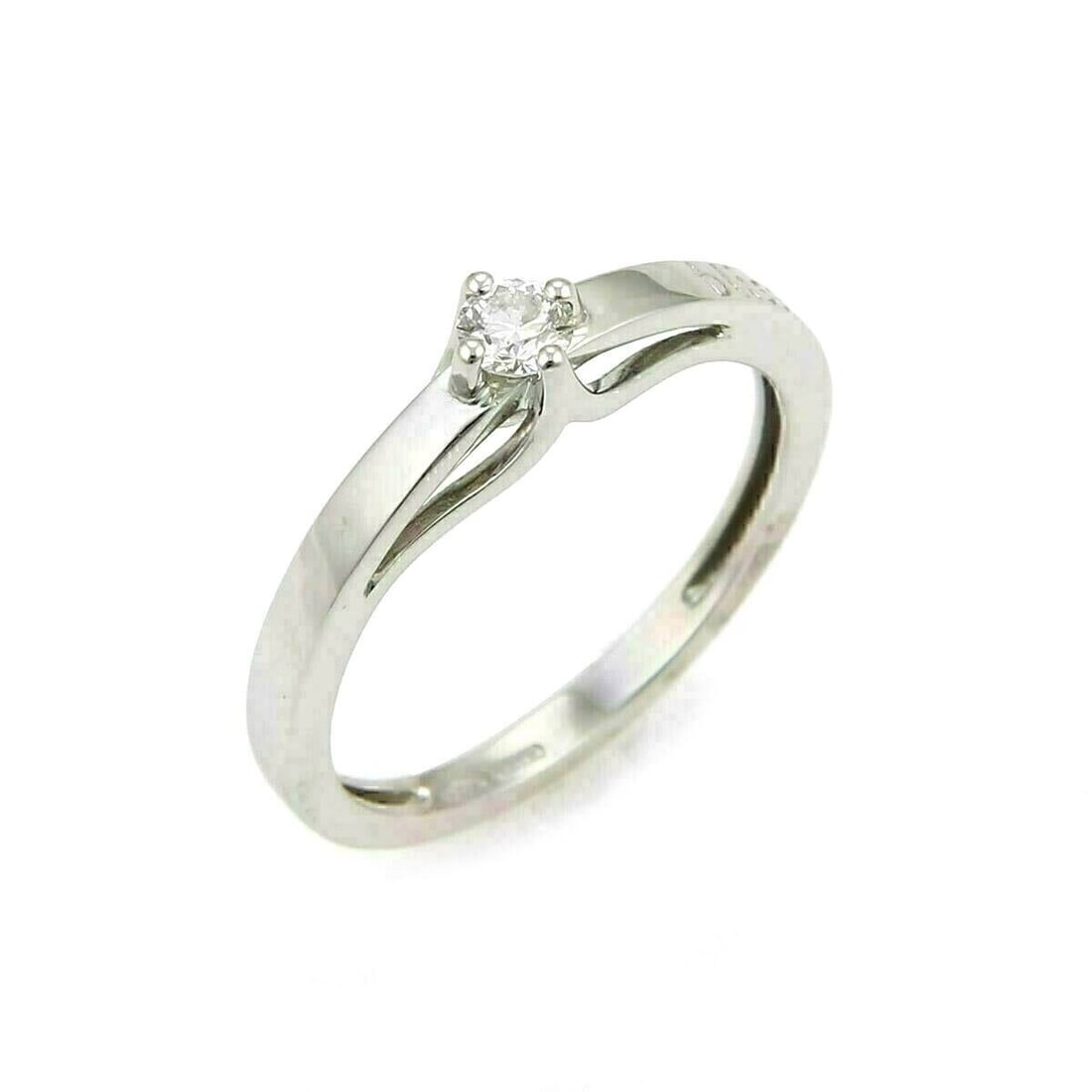Damiani Bliss Kate 18k White Gold Solitaire Diamond Ring Size 7 (1 of 6)