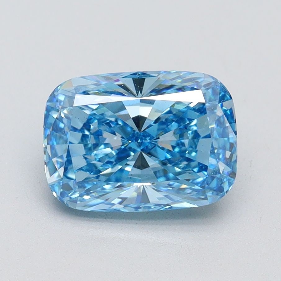 Loose Diamond - CUSHION BRILLIANT 1.79ct Fancy Vivid Blue VS1: Loose Diamond - CUSHION BRILLIANT 1.79ct Fancy Vivid Blue VS1 Source: This is a real non-mined Diamond that has been grown in a lab Shape: CUSHION BRILLIANT Carats: 1.79 Color: Fancy Vivid Blue Certif