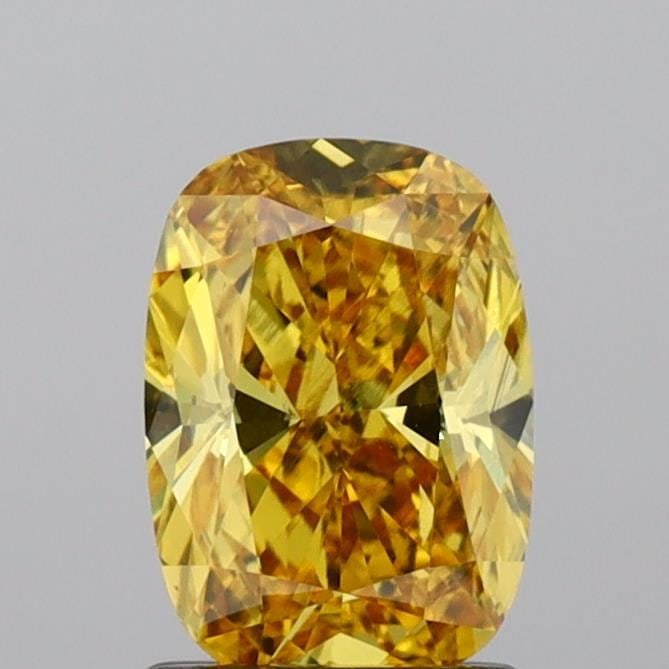 Loose Diamond - CUSHION MODIFIED 1.1ct Fancy Vivid Yellow VS1: Loose Diamond - CUSHION MODIFIED 1.1ct Fancy Vivid Yellow VS1 Source: This is a real non-mined Diamond that has been grown in a lab Shape: CUSHION MODIFIED Carats: 1.1 Color: Fancy Vivid Yellow Certif