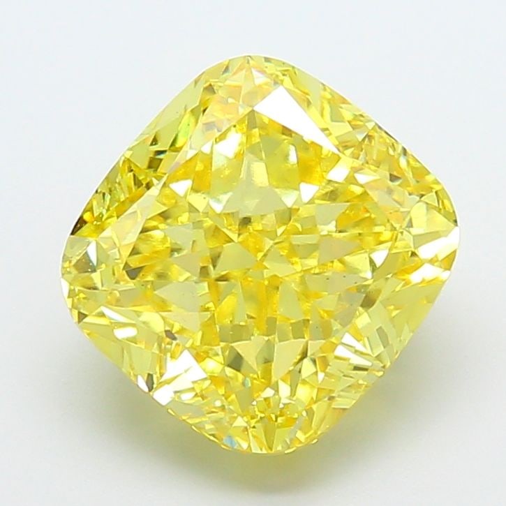 Loose Diamond - CUSHION MODIFIED 5.07ct Fancy Vivid Yellow VS1: Loose Diamond - CUSHION MODIFIED 5.07ct Fancy Vivid Yellow VS1 Source: This is a real non-mined Diamond that has been grown in a lab Shape: CUSHION MODIFIED Carats: 5.07 Color: Fancy Vivid Yellow Cert