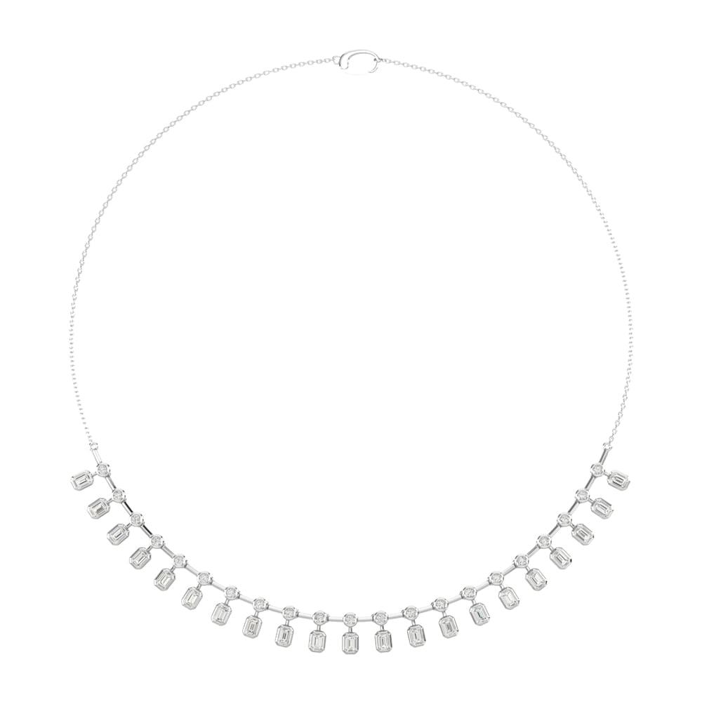 14K White Gold Diamond 3 1/4 Ct.Tw. Fashion Necklace: 14K White Gold Diamond 3 1/4 Ct.Tw. Fashion Necklace 14k White Gold Stone Color: G-h Stone Clarity: Si1 Unless otherwise specified, pendants that include a chain are paired with our standard 18-inch l