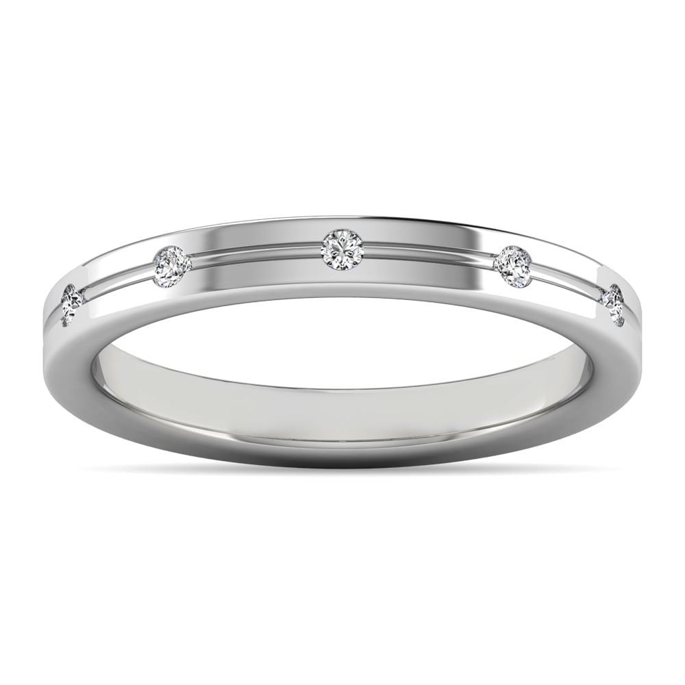 Diamond 1/6 Ct.tw Rount Cut Band in 14K White Gold: Diamond 1/6 Ct.tw Rount Cut Band in 14K White Gold 14k White Gold Stone Color: G-h Stone Clarity: I1 Each ring is presented in standard size 6.5. Complimentary resizing is available between sizes 510 