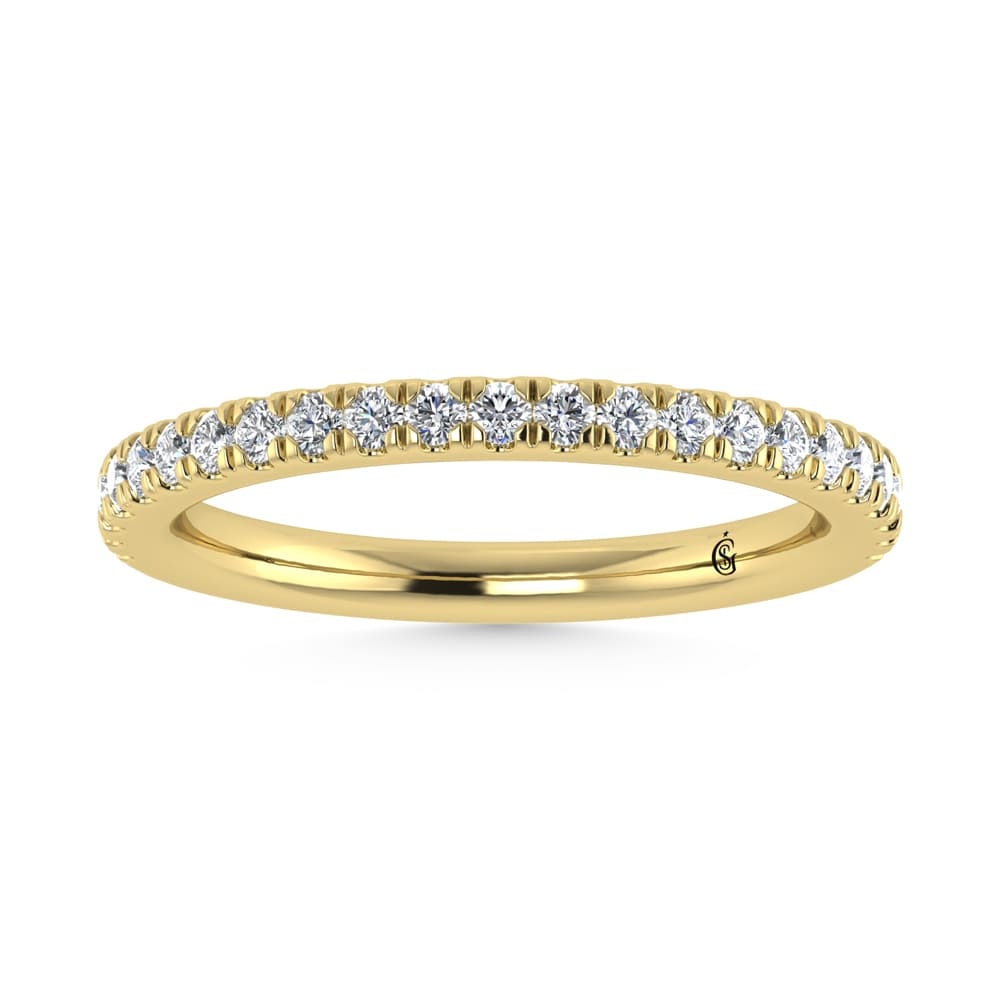 14K Yellow Gold Lab Grown Diamond 1/3 Ct.Tw. Wedding Band: 14K Yellow Gold Lab Grown Diamond 1/3 Ct.Tw. Wedding Band Celebrate timeless elegance with this 14K Yellow Gold Wedding Band, featuring 1/3 Ct.Tw. of radiant lab-grown diamonds. The warm, rich yellow 