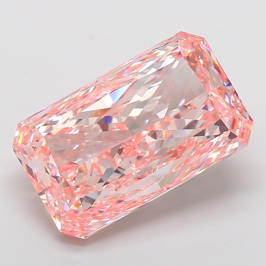 Loose Diamond - RADIANT 31.12ct Fancy Vivid Pink VS1: Loose Diamond - RADIANT 31.12ct Fancy Vivid Pink VS1 Source: This is a real non-mined Diamond that has been grown in a lab Shape: RADIANT Carats: 31.12 Color: Fancy Vivid Pink Certification: IGI Video