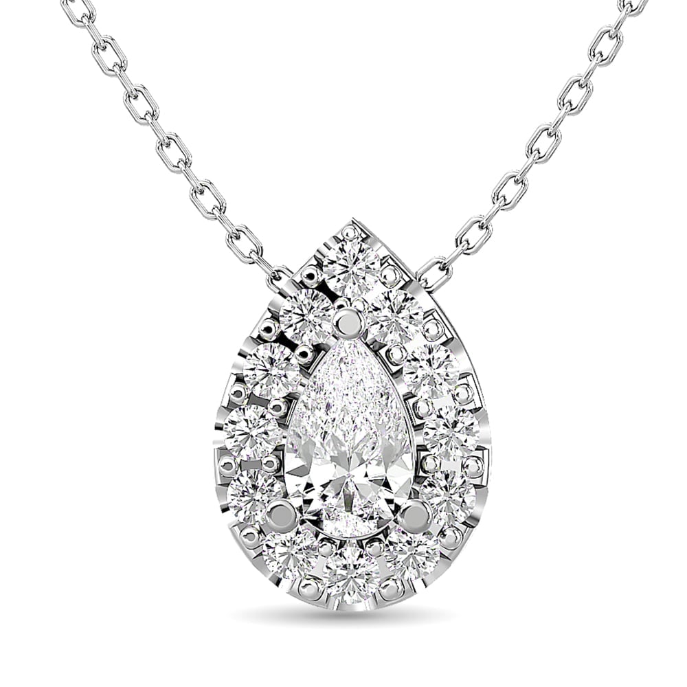 Diamond Round Cut Fashion Pendant 1/4 Ct.tw in 14K White Gold: Diamond Round Cut Fashion Pendant 1/4 Ct.tw in 14K White Gold 14k White Gold Stone Color: Gh Stone Clarity: Si2 Unless otherwise specified, pendants that include a chain are paired with our standard 1