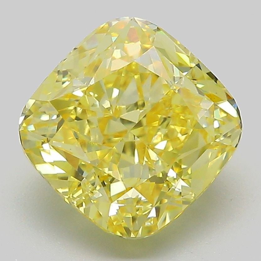 Loose Diamond - CUSHION MODIFIED 4.08ct Fancy Vivid Yellow VS1: Loose Diamond - CUSHION MODIFIED 4.08ct Fancy Vivid Yellow VS1 Source: This is a real non-mined Diamond that has been grown in a lab Shape: CUSHION MODIFIED Carats: 4.08 Color: Fancy Vivid Yellow Cert