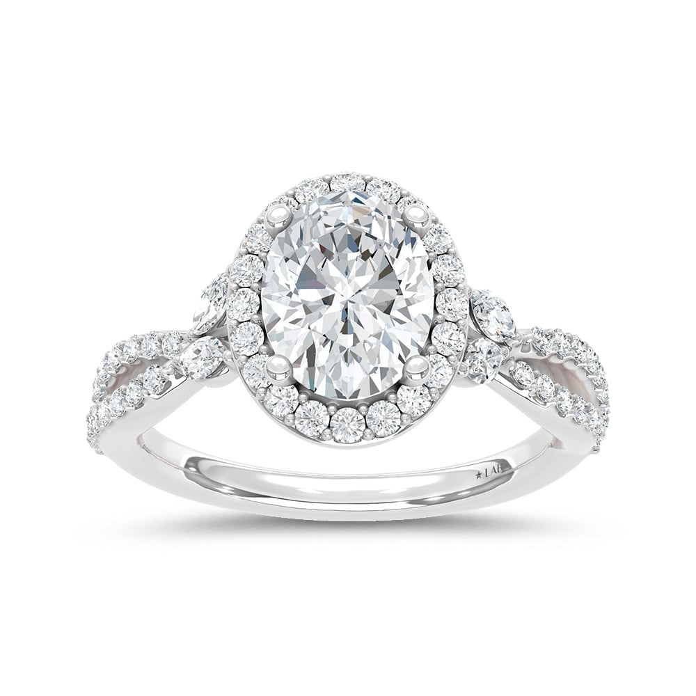14K White Gold Lab Grown Round and Marquise Diamond 2 3/8 Ct.Tw. Engagement Ring (IGI Certified: 14K White Gold Lab Grown Round and Marquise Diamond 2 3/8 Ct.Tw. Engagement Ring (IGI Certified Center 2ct) 14k White Gold Stone Color: D-f Stone Clarity: Vs Each ring is presented in standard size 6.