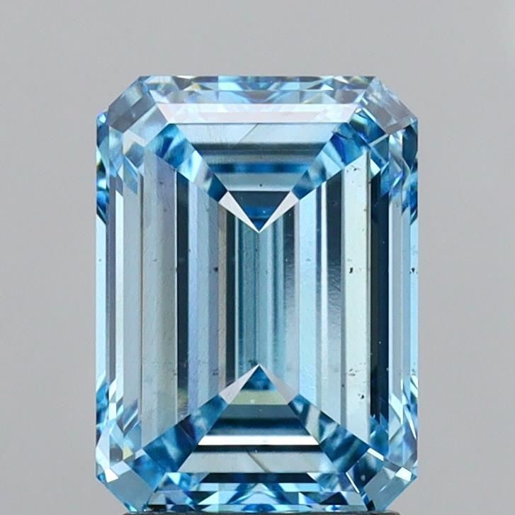 Loose Diamond - EMERALD 2.5ct Fancy Blue VS2: Loose Diamond - EMERALD 2.5ct Fancy Blue VS2 Source: This is a real non-mined Diamond that has been grown in a lab Shape: EMERALD Carats: 2.5 Color: Fancy Blue Certification: IGI Video:
