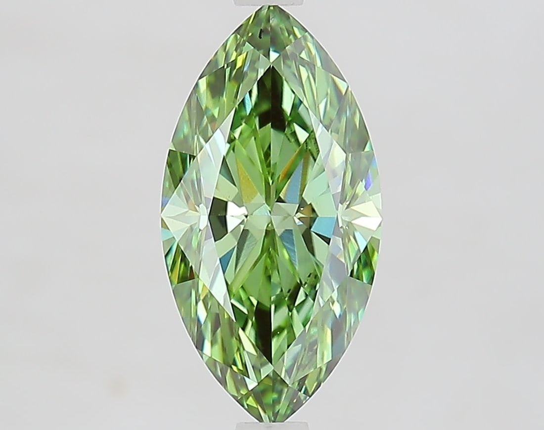 Loose Diamond - MARQUISE 2.1ct Fancy Vivid Green VS1: Loose Diamond - MARQUISE 2.1ct Fancy Vivid Green VS1 Source: This is a real non-mined Diamond that has been grown in a lab Shape: MARQUISE Carats: 2.1 Color: Fancy Vivid Green Certification: IGI Video