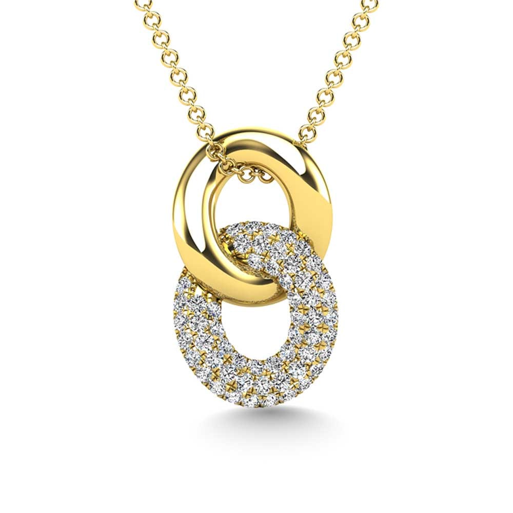 Diamond 1/5 Ct.Tw. Fashion Pendant in 10K Yellow Gold: Diamond 1/5 Ct.Tw. Fashion Pendant in 10K Yellow Gold 10k Yellow Gold Stone Color: H-i Stone Clarity: I2 Unless otherwise specified, pendants that include a chain are paired with our standard 18-inch 