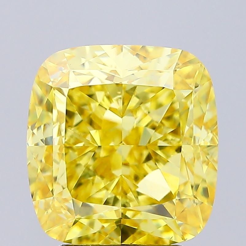 Loose Diamond - CUSHION MODIFIED 4.72ct Fancy Vivid Yellow VS1: Loose Diamond - CUSHION MODIFIED 4.72ct Fancy Vivid Yellow VS1 Source: This is a real non-mined Diamond that has been grown in a lab Shape: CUSHION MODIFIED Carats: 4.72 Color: Fancy Vivid Yellow Cert