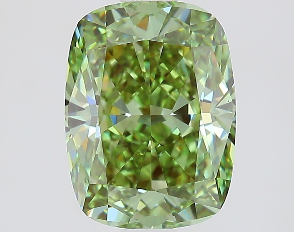 Loose Diamond - CUSHION MODIFIED 1.46ct Fancy Vivid Green VS1: Loose Diamond - CUSHION MODIFIED 1.46ct Fancy Vivid Green VS1 Source: This is a real non-mined Diamond that has been grown in a lab Shape: CUSHION MODIFIED Carats: 1.46 Color: Fancy Vivid Green Certif