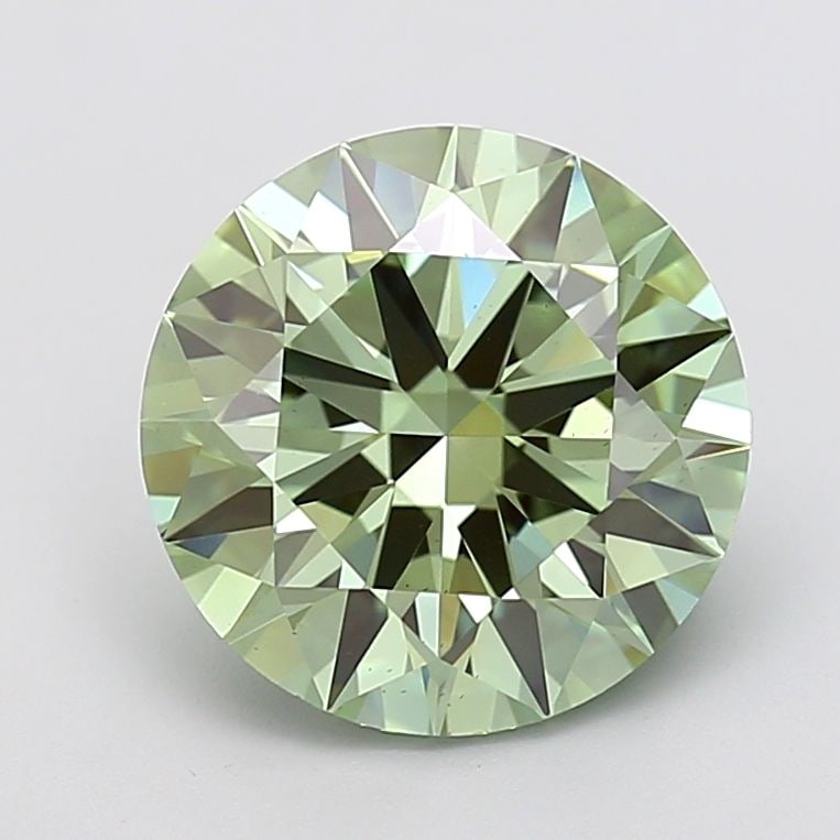 Ideal Loose Diamond - ROUND 5.57ct Fancy Vivid Green VS1: Ideal Loose Diamond - ROUND 5.57ct Fancy Vivid Green VS1 Source: This is a real non-mined Diamond that has been grown in a lab Shape: ROUND Carats: 5.57 Color: Fancy Vivid Green Certification: IGI Vid