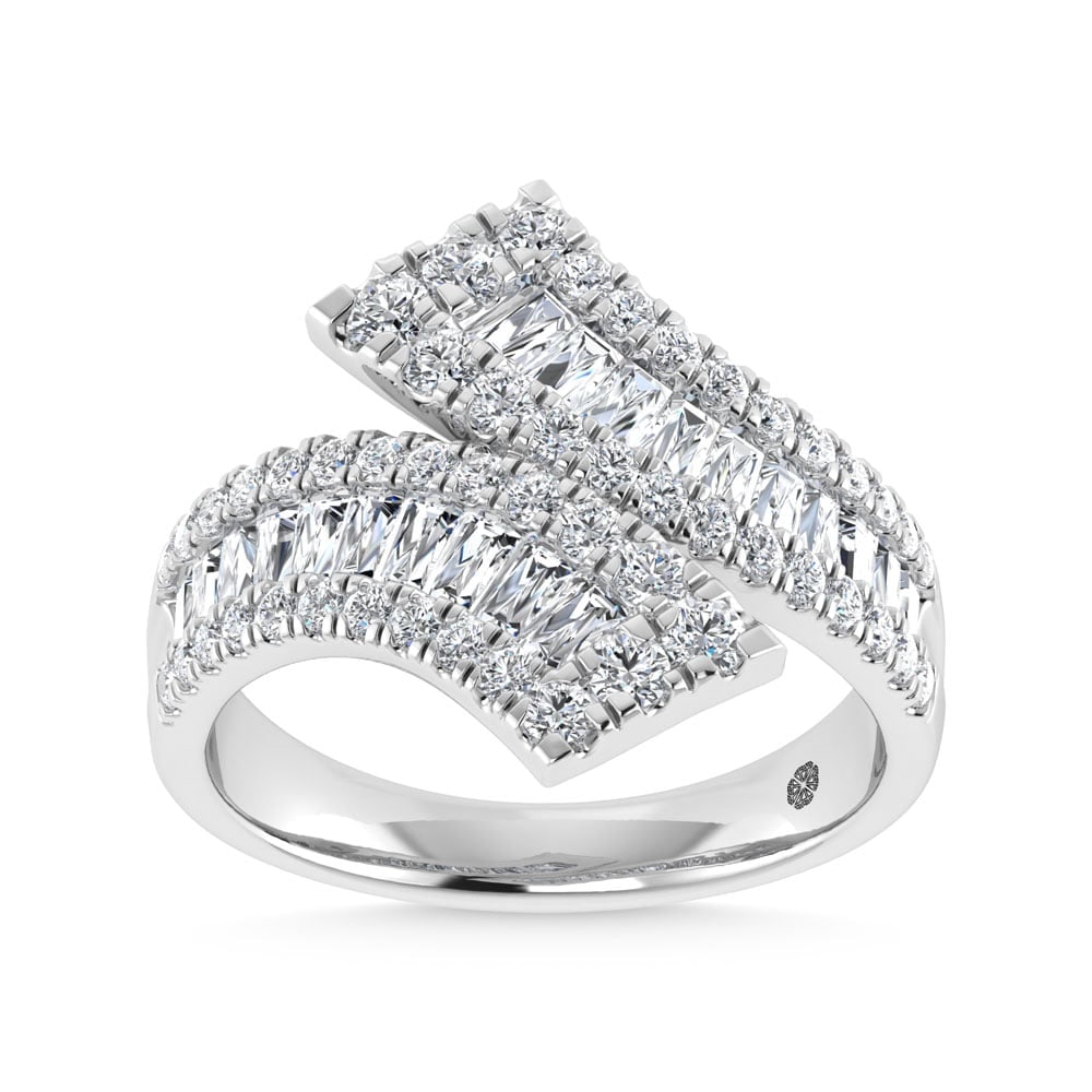 14K White Gold 2 1/5 Ct.Tw. Lab Grown Diamond Fashion Ring: 14K White Gold 2 1/5 Ct.Tw. Lab Grown Diamond Fashion Ring Designed in polished 14K White Gold, this fashion ring features lab grown diamonds totaling 2 1/5 Ct.Tw., creating a brilliant statement of m