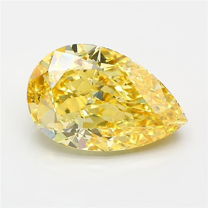 Loose Diamond - PEAR 5.29ct Fancy Vivid Yellow VS1: Loose Diamond - PEAR 5.29ct Fancy Vivid Yellow VS1 Source: This is a real non-mined Diamond that has been grown in a lab Shape: PEAR Carats: 5.29 Color: Fancy Vivid Yellow Certification: IGI Video:
