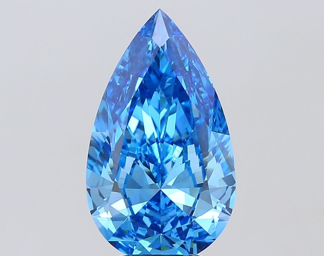 Loose Diamond - PEAR 5.0ct Fancy Vivid Blue VS1: Loose Diamond - PEAR 5.0ct Fancy Vivid Blue VS1 Source: This is a real non-mined Diamond that has been grown in a lab Shape: PEAR Carats: 5.0 Color: Fancy Vivid Blue Certification: IGI Video:
