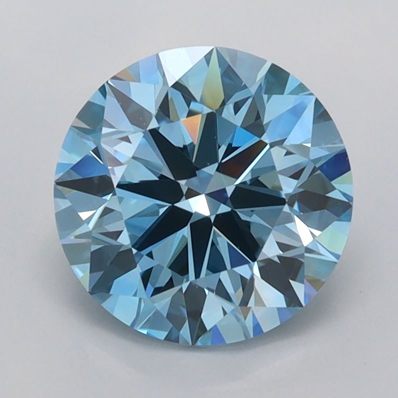 Ideal Loose Diamond - ROUND 2.0ct Fancy Vivid Blue VVS2: Ideal Loose Diamond - ROUND 2.0ct Fancy Vivid Blue VVS2 Source: This is a real non-mined Diamond that has been grown in a lab Shape: ROUND Carats: 2.0 Color: Fancy Vivid Blue Certification: IGI Video: